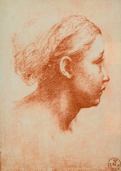 Tête de femme de profil, dessin de Raphaël. Gabinetto dei Disegni e delle Stampe, Uffizi, Florence - Raffaello Sanzio Raphael